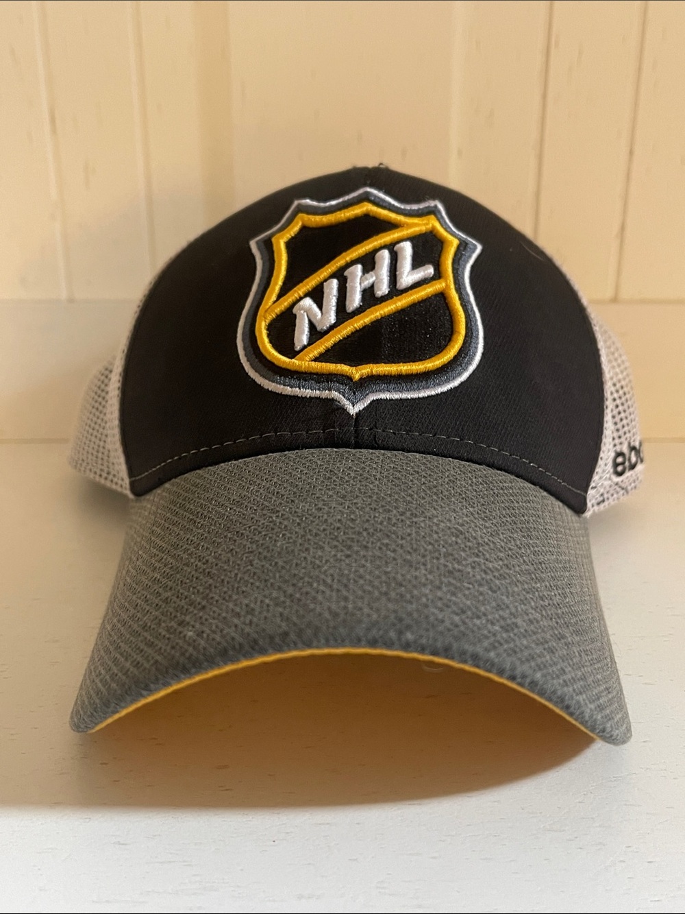 NHL Black, Gray & Yellow Embroidered Mesh Trucker Hat